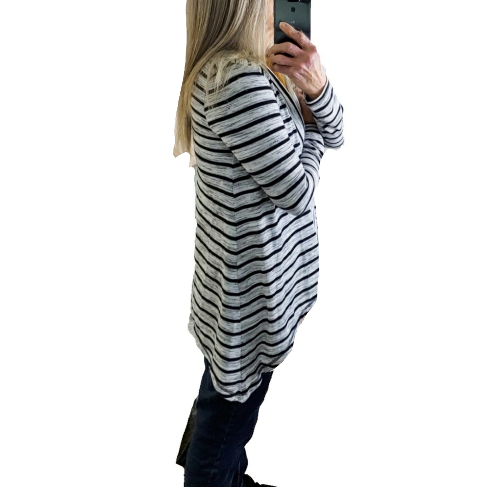 Liz Claiborne Weekend Gray & Black Open Cardigan - Picture 2 of 5